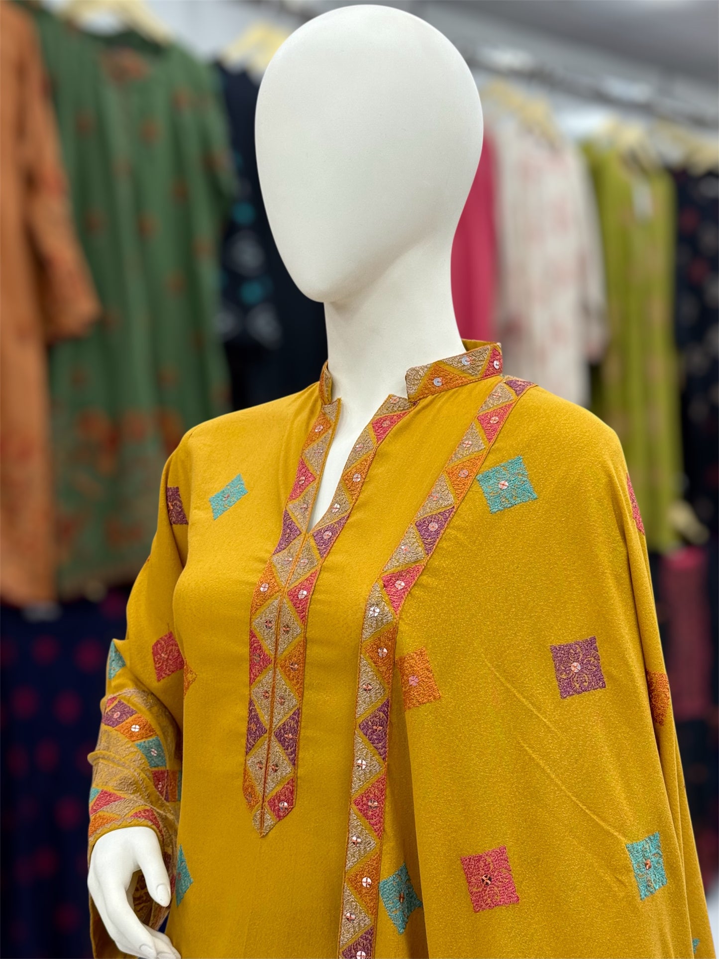 Magical Square Yellow| MS-56B | 3 Piece | Stitched