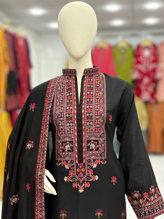 Blooming Desert Embroiderd Karandi | 60-B | 3 Piece | Stitched