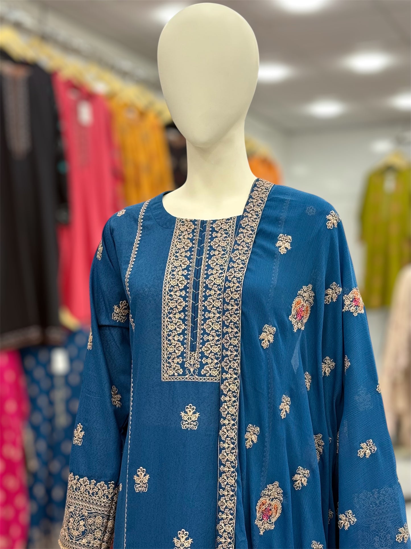 Bahar-e-subh Royal Blue 87-C | Stitched | 3 Piece