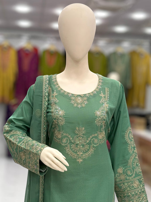 Taj Mahal Lawn Karandi K41-A | Stitched | 3 Piece