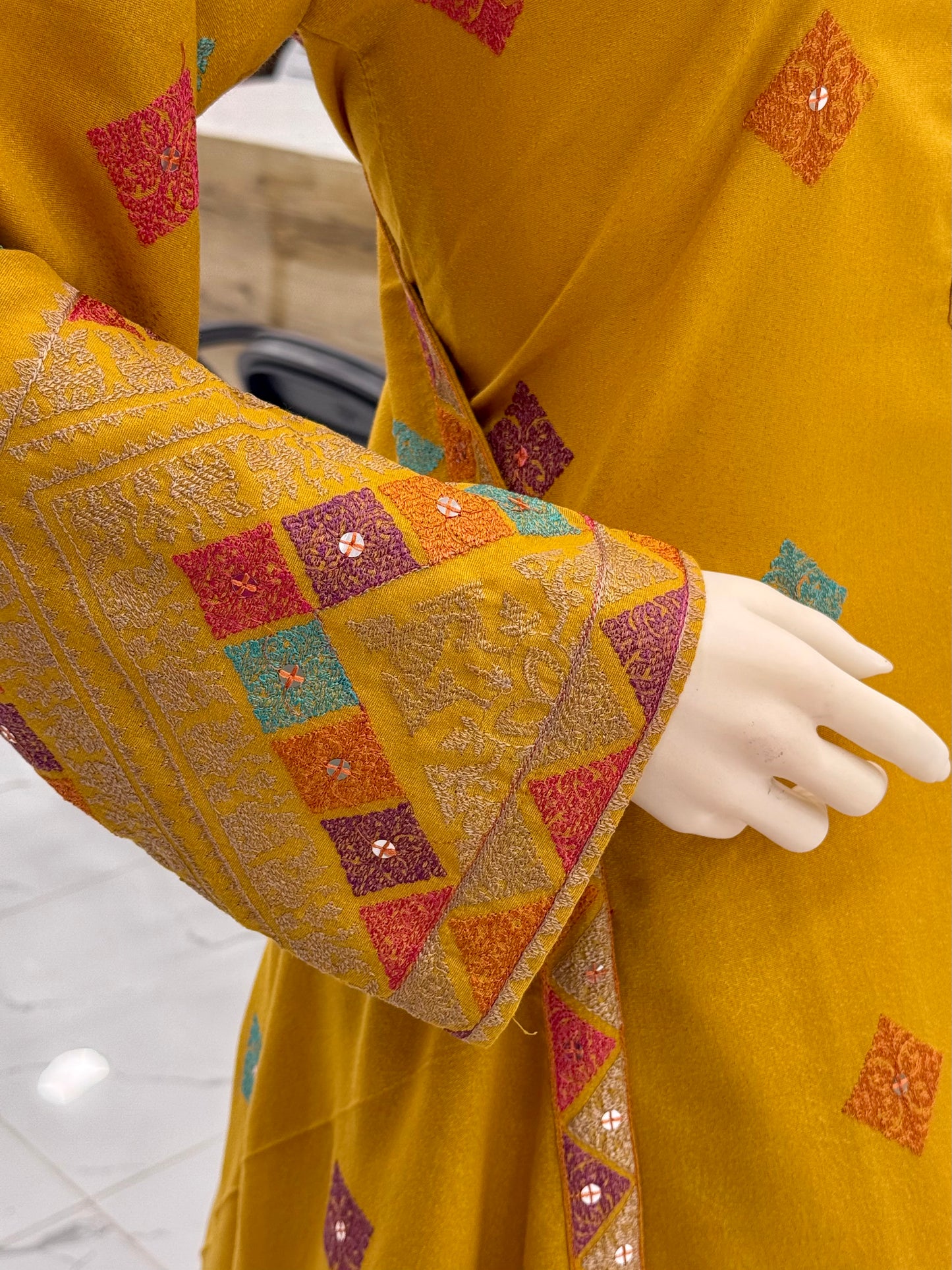 Magical Square Yellow| MS-56B | 3 Piece | Stitched