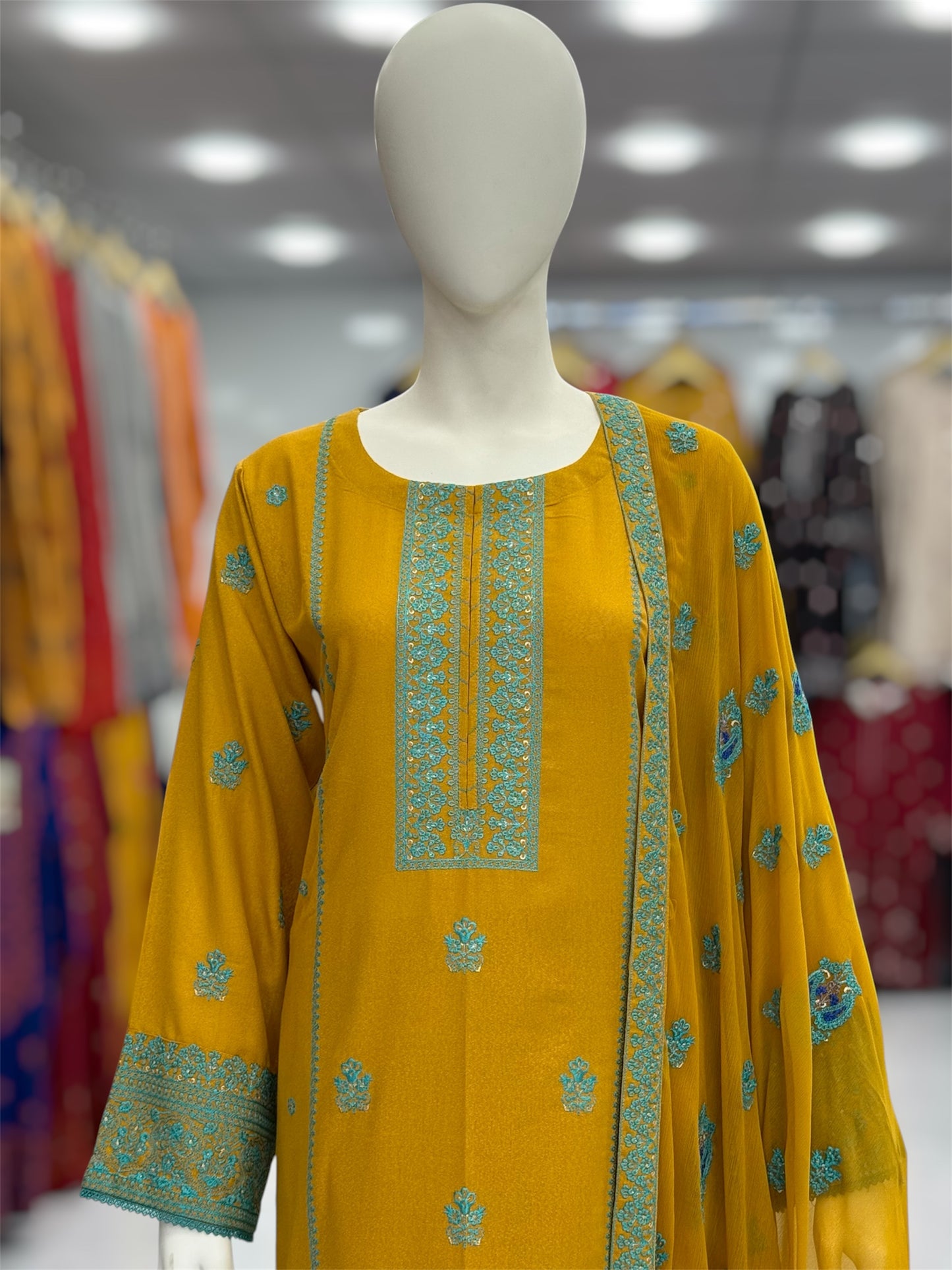 Bahar-e-subh Yellow 87-E | Stitched | 3 Piece