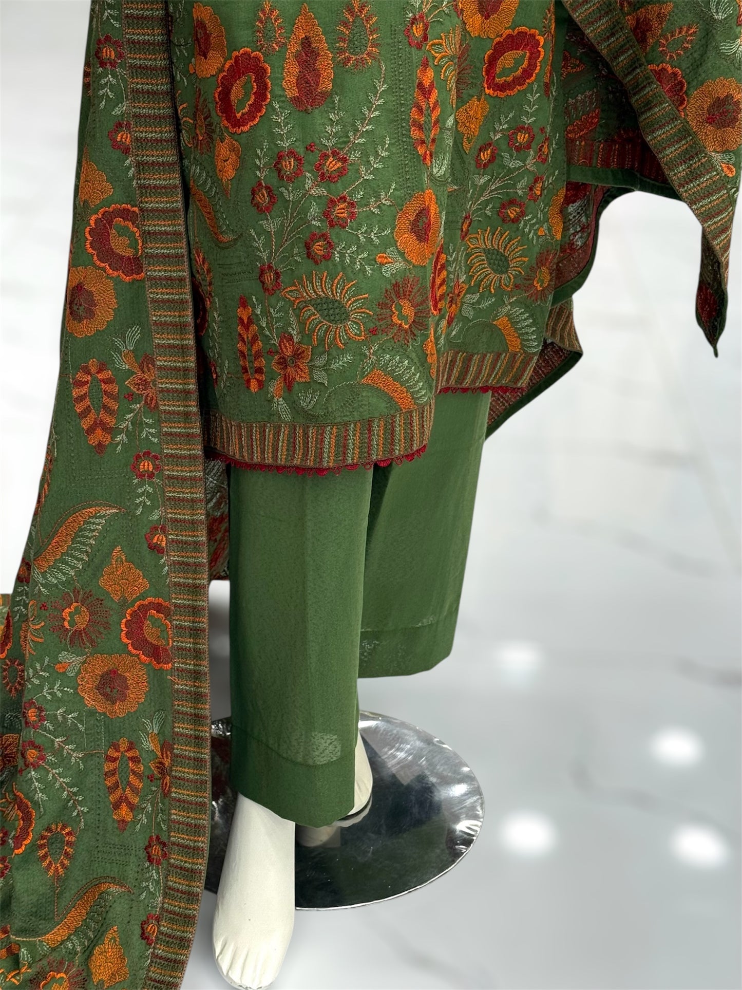 Embroidered Mehendi | HE-25C | 3 Piece | Stitched