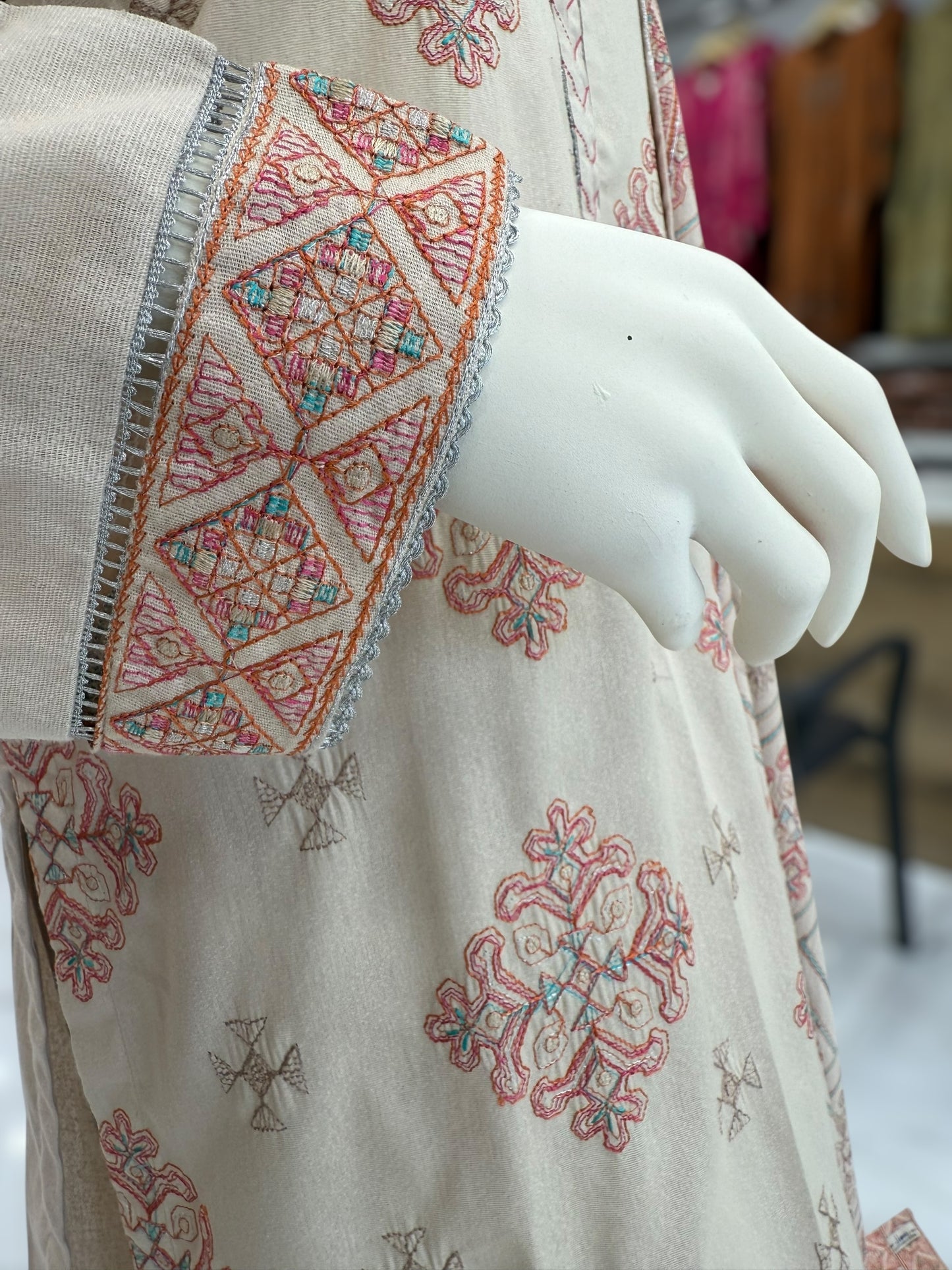 Embroidered Cream RC-501-B | 3 Piece | Stitched