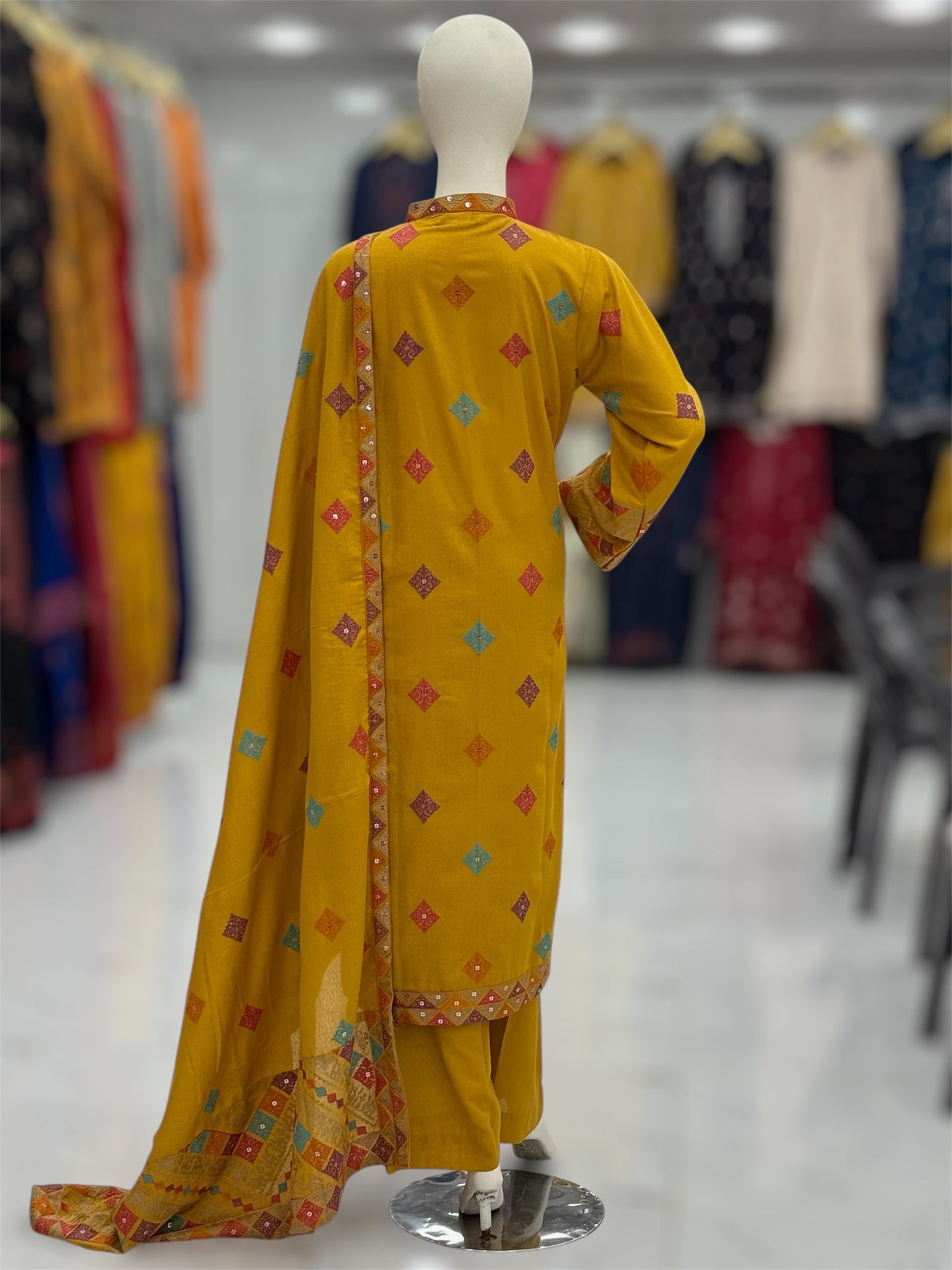 Magical Square Yellow| MS-56B | 3 Piece | Stitched