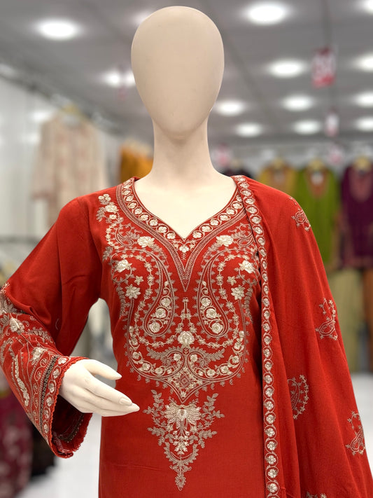 Monochrome Leather Peach 212-B | Stitched | 3 Piece