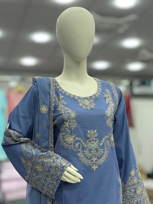 Taj Mahal Exclusive Lawn L77-C | Stitched | 3 Piece