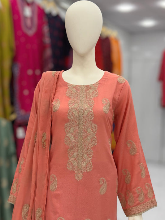 Fusion Peach 88-D | Stitched | 3 Piece