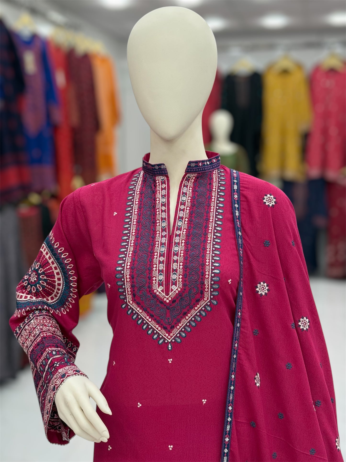 Gulnar Pink Karandi | 58-A | 3 Piece | Stitched