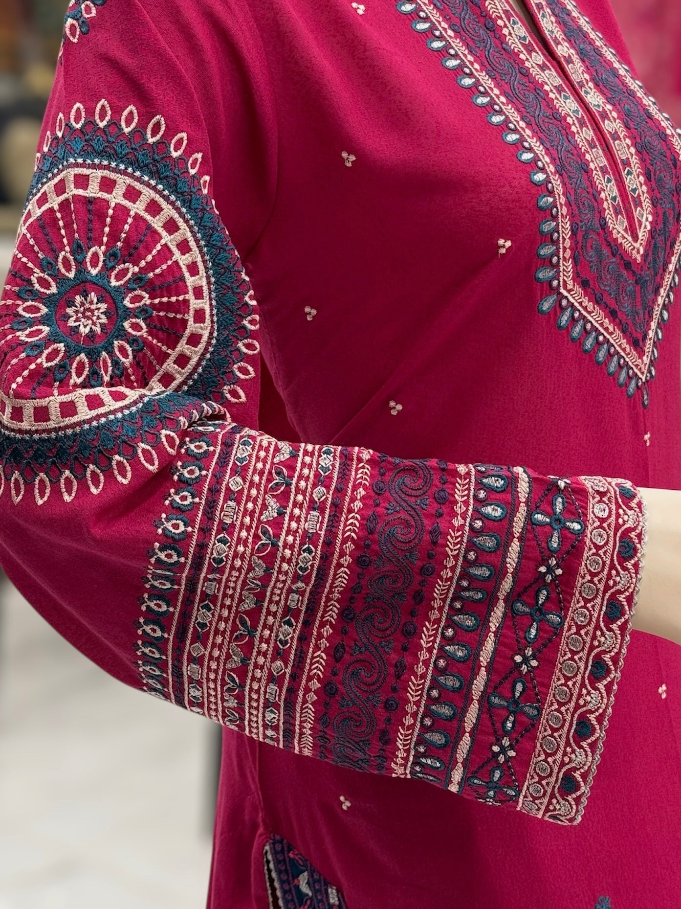 Gulnar Pink Karandi | 58-A | 3 Piece | Stitched