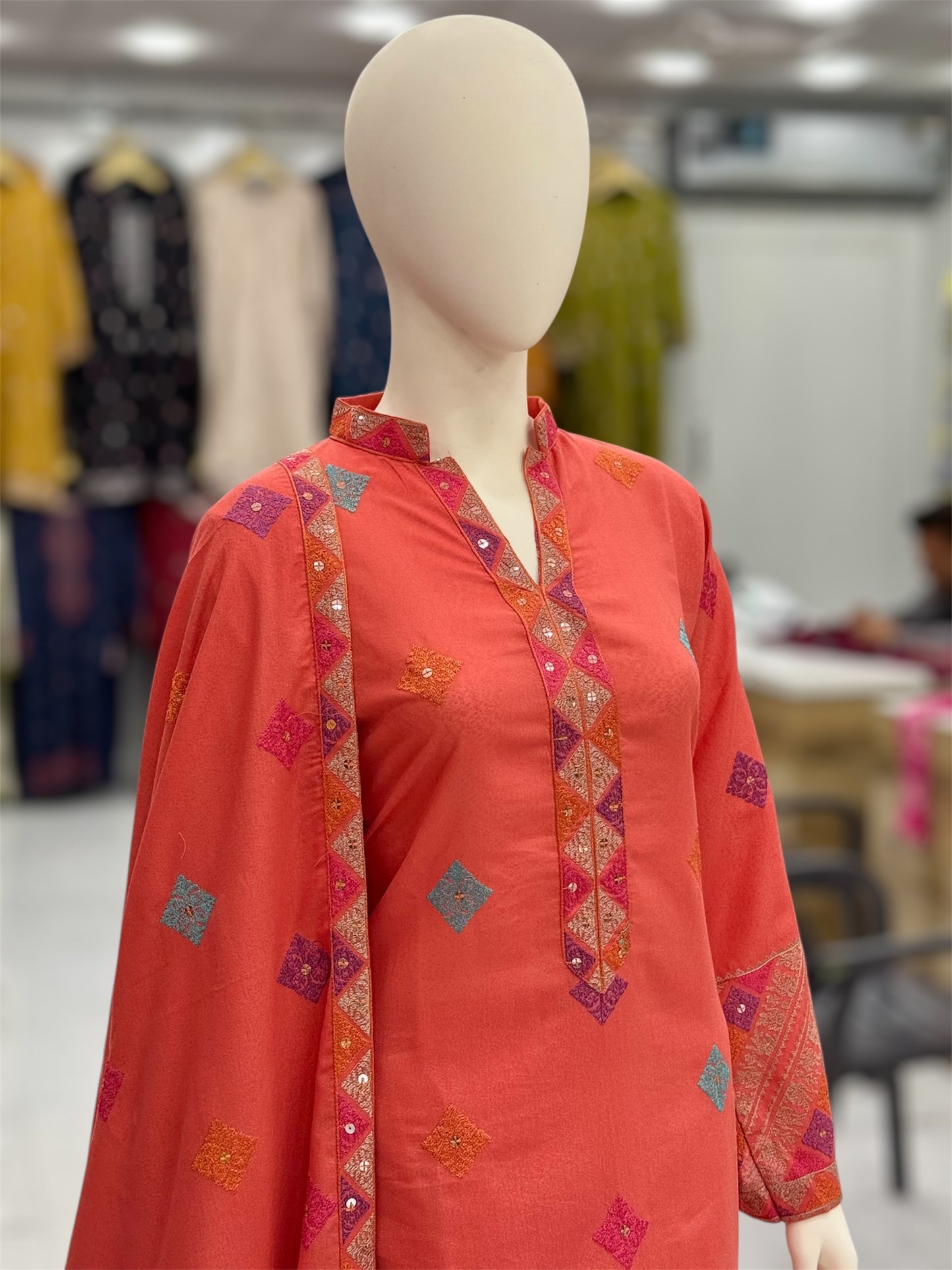 Magical Square Orange | MS-56C | 3 Piece | Stitched