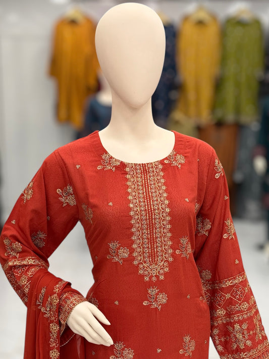 Meher-e-Zari Karandi 95-A | Stitched | 3 Piece