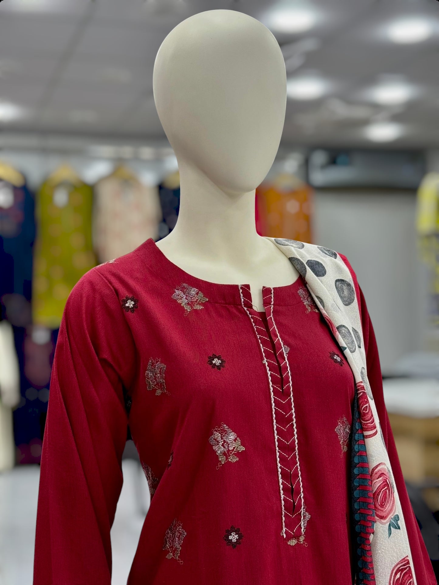 Embroidered Maroon EKP-104 | 3 Piece | Stitched