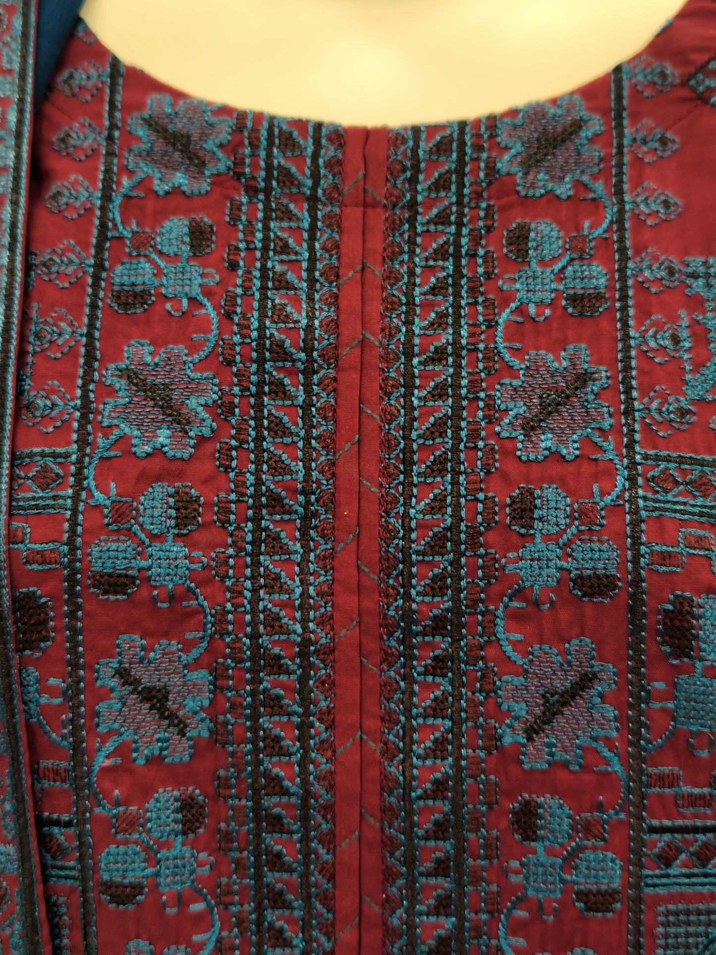 Embroidered Cross-stitch Maron RC43V11A | Dark Zinc Chiffon Dupatta | Stitched | 3 Piece