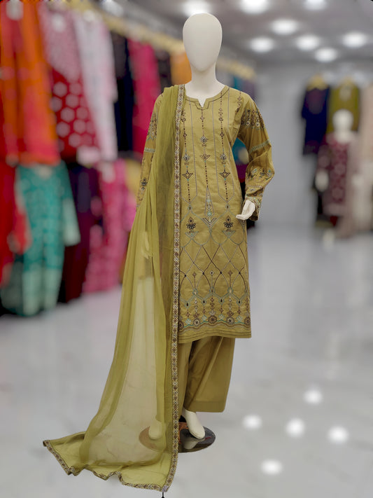 Heavy Embroidered Shirt | Pure Chiffon Dupatta | Volume 4 | Stitched | 3 Piece