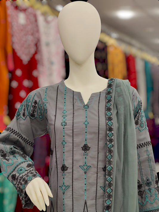 Heavy Embroidered Shirt | Pure Chiffon Dupatta | Volume 4 | Stitched | 3 Piece