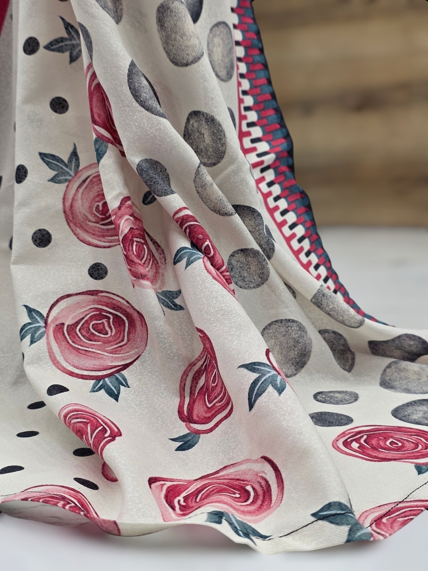 Print Embroidered Karandi