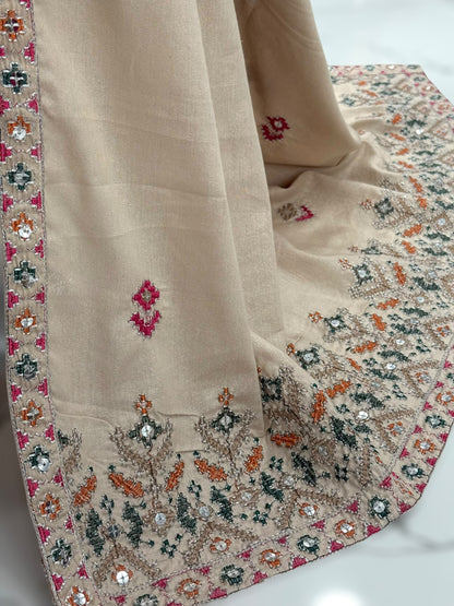 Sequence Embroidered Cream-115 | Stitched | 3 Piece