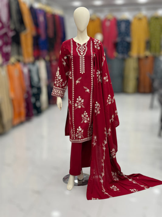 Mahnoor Leather Peach 201-A | Stitched | 3 Piece