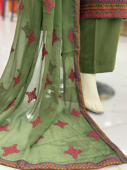 Geomatric Autumn Lawn Karandi K49-A | Stitched | 3 Piece