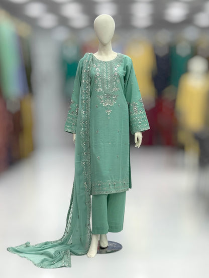 Nazneen Lawn Karandi K165-C | Stitched | 3 Piece