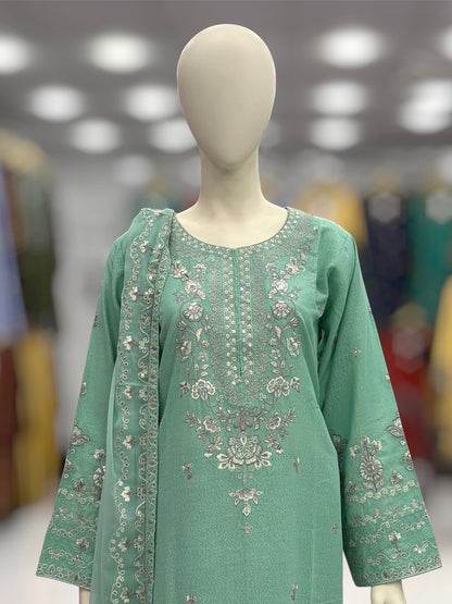 Nazneen Lawn Karandi K165-C | Stitched | 3 Piece