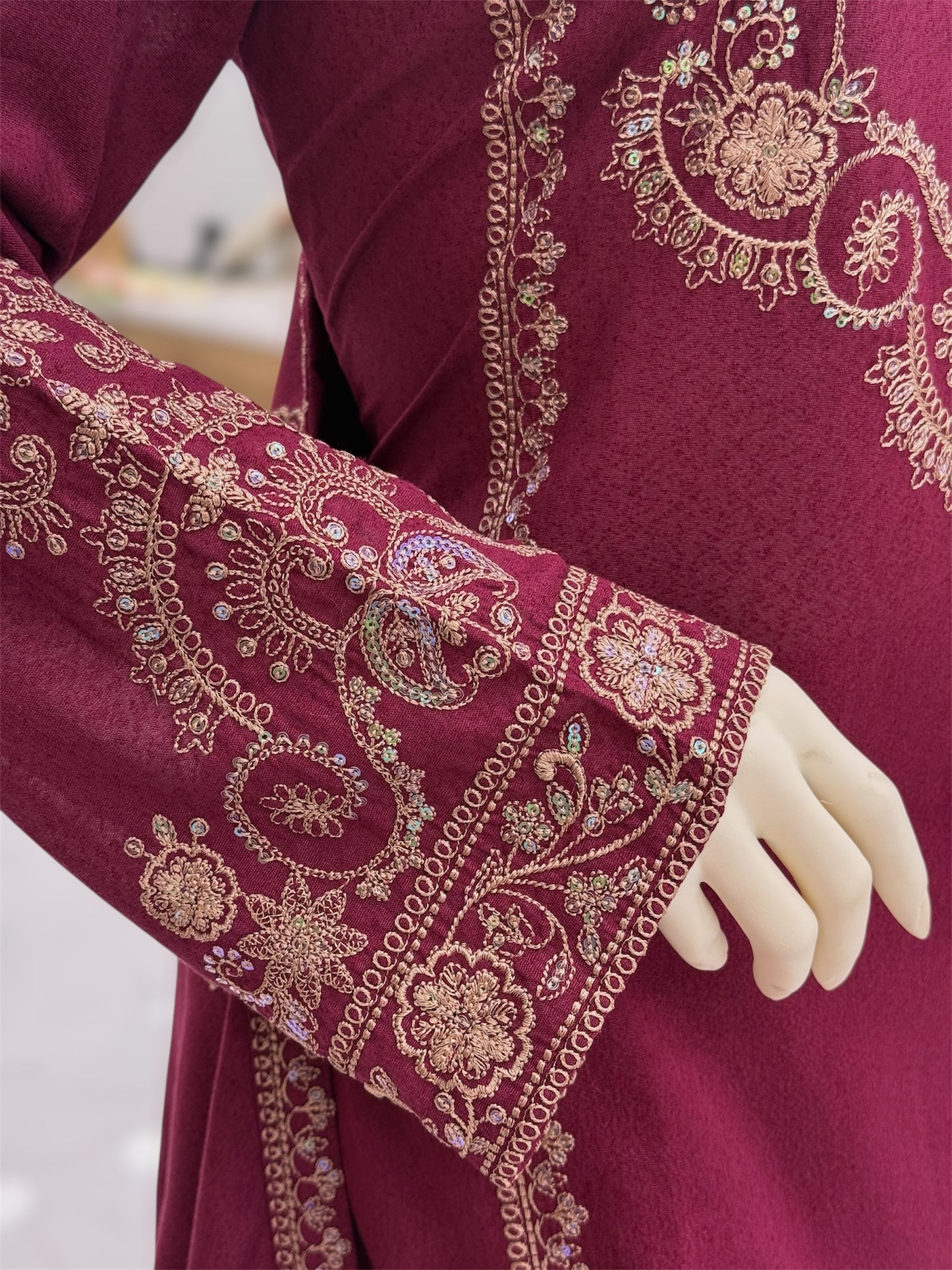 Taj Mahal Marjanda Embroiderd Karandi | 60-A | 3 Piece | Stitched