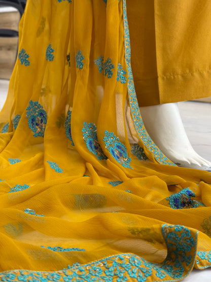 Bahar-e-subh Yellow 87-E | Stitched | 3 Piece