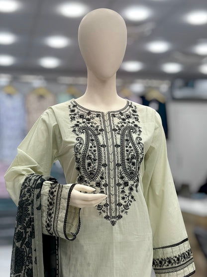 Black Prints Lawn L-71-A | Stitched | 3 Piece