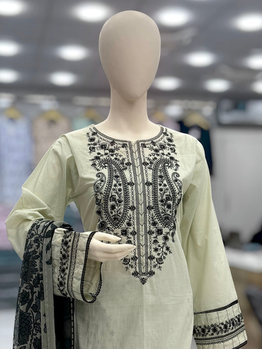 Black Prints Lawn L-71-A | Stitched | 3 Piece