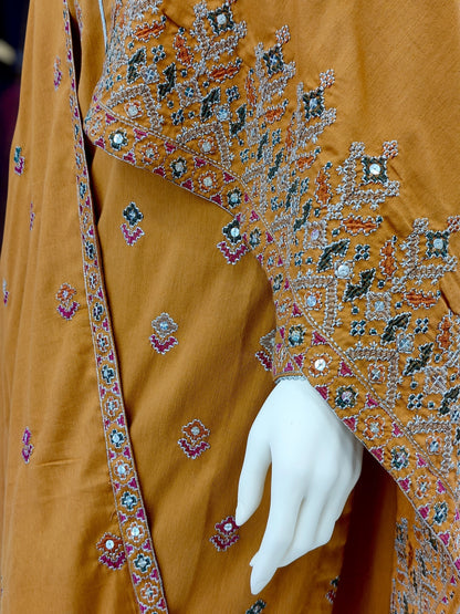 Sequence Embroidered Mustard-115 | Stitched | 3 Piece