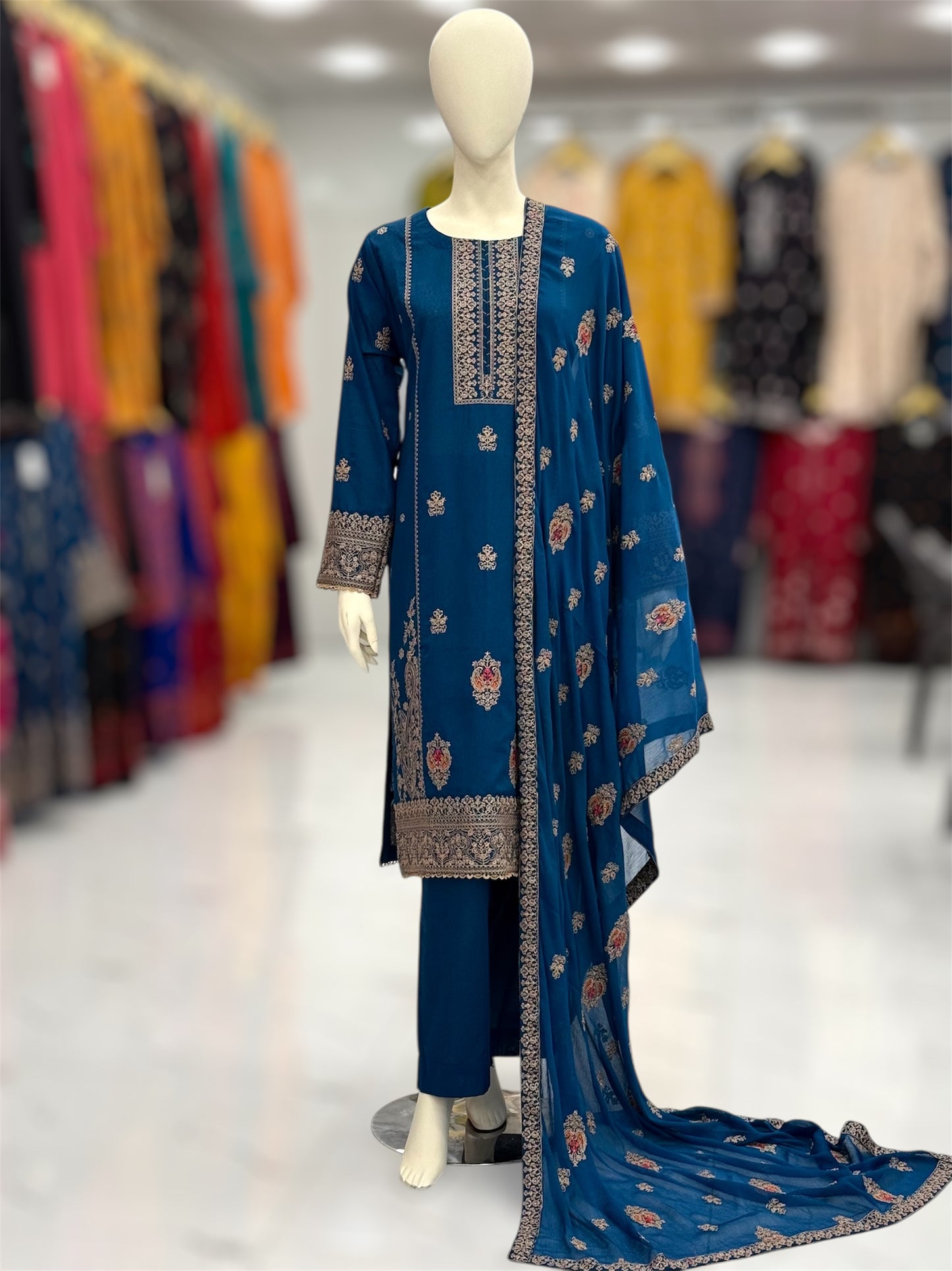 Bahar-e-subh Royal Blue 87-C | Stitched | 3 Piece