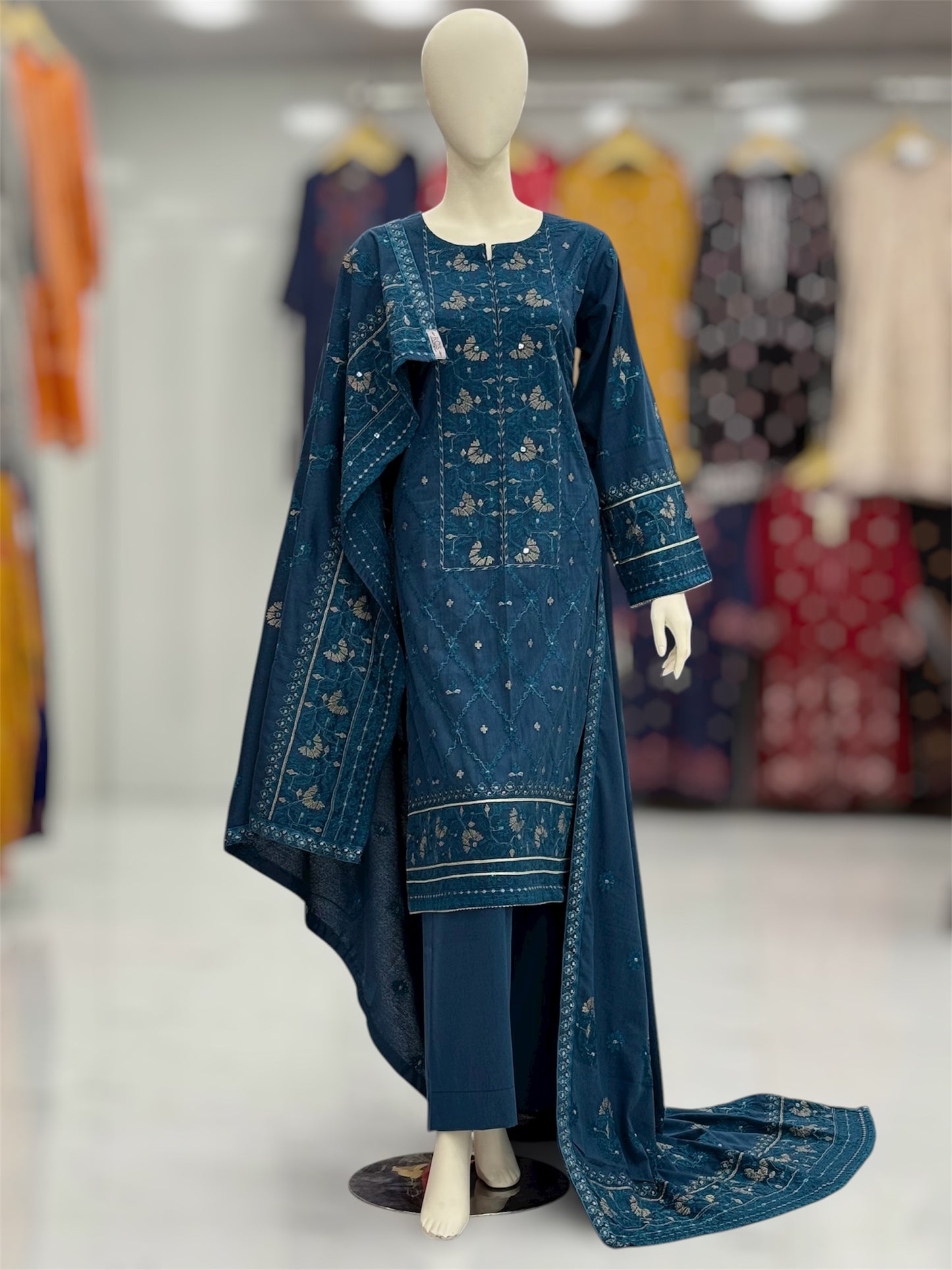 Golden Era Embroidered Zinc | GE-57A | 3 Piece | Stitched