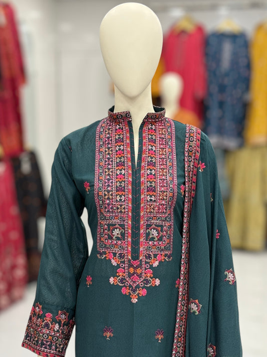 Blooming Desert  Embroiderd Karandi | 60-A | 3 Piece | Stitched
