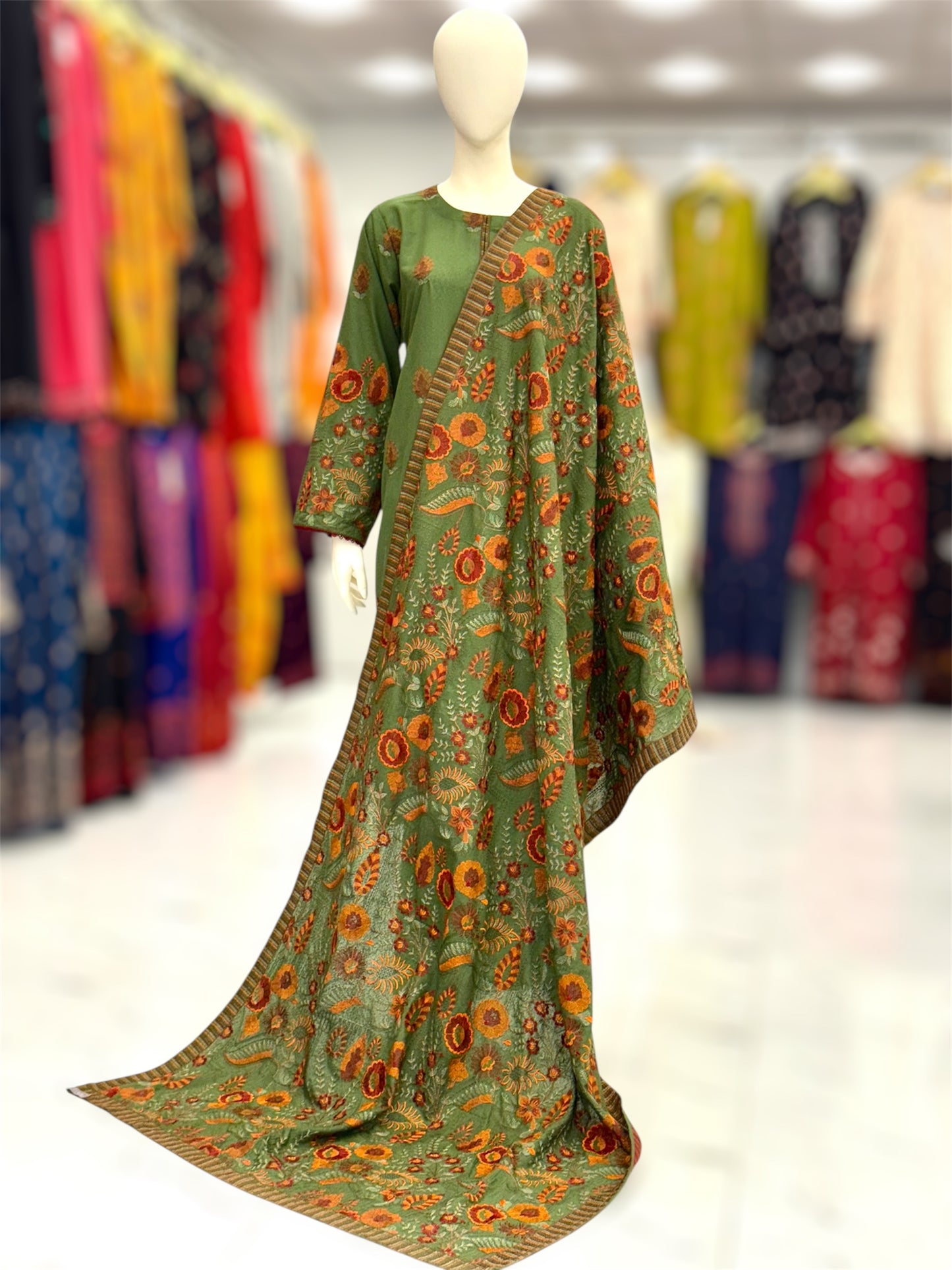 Embroidered Mehendi | HE-25C | 3 Piece | Stitched