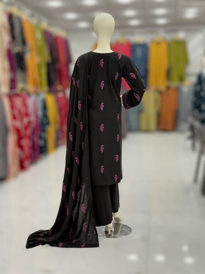 Black Rose Leather Peach 202 | Stitched | 3 Piece