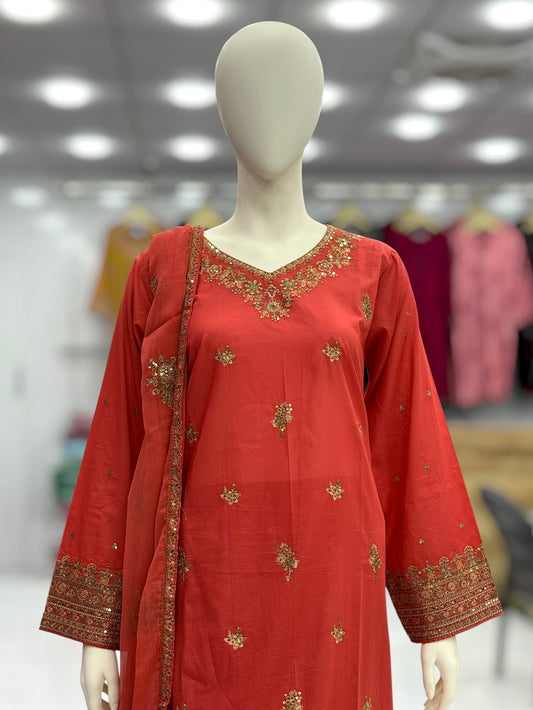 Zari Mahal Exclusive Lawn L95-B | Stitched | 3 Piece