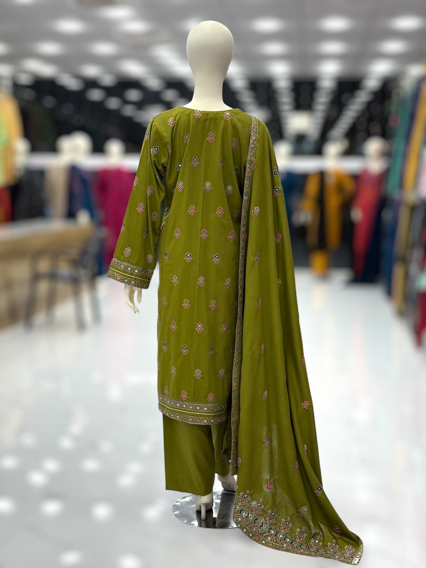 Sequence Embroidered Mehendi-115 | Stitched | 3 Piece