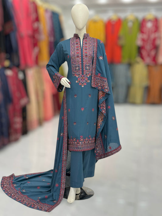 Blooming Desert  Embroiderd Karandi | 60-A | 3 Piece | Stitched