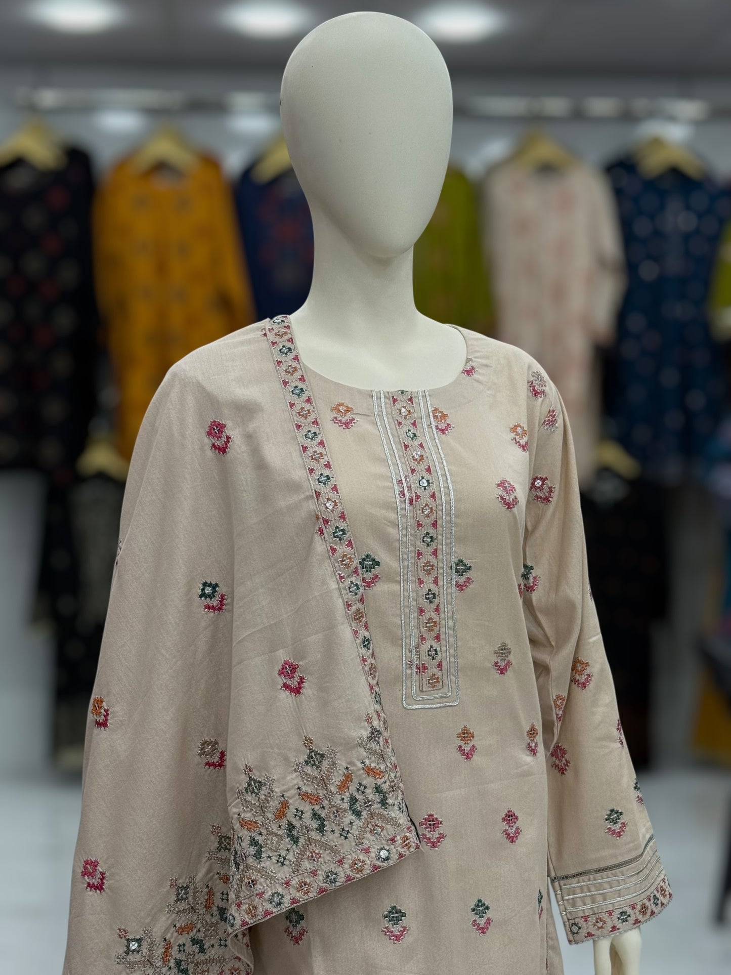Sequence Embroidered Cream-115 | Stitched | 3 Piece