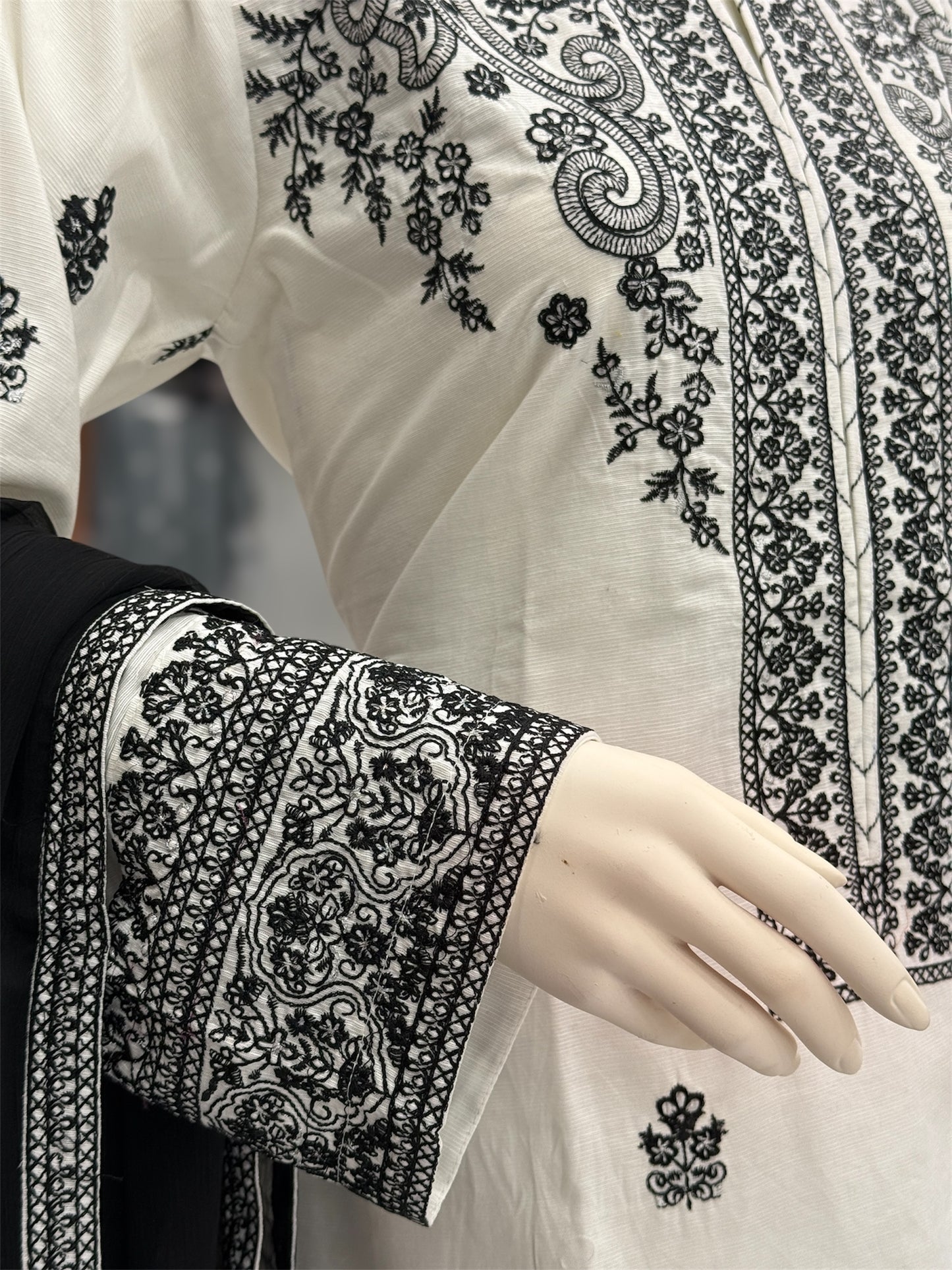 The Ethnic White&Black Special 94-A | Khaddar | Stitched