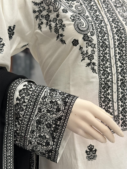 The Ethnic White&Black Special 94-A | Khaddar | Stitched