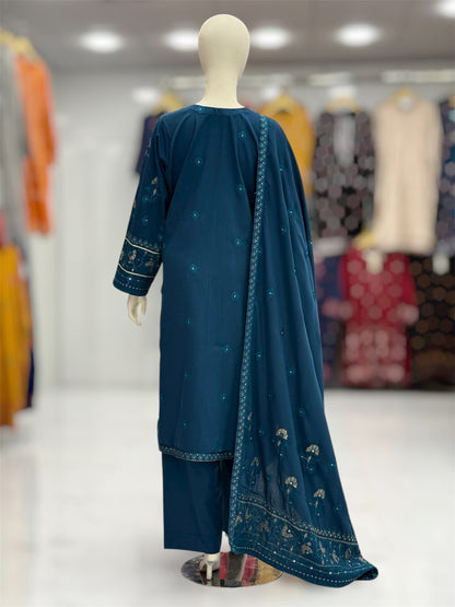 Golden Era Embroidered Zinc | GE-57A | 3 Piece | Stitched