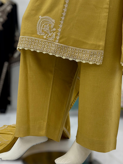 Crown Leather Peach 212-B | Stitched | 3 Piece