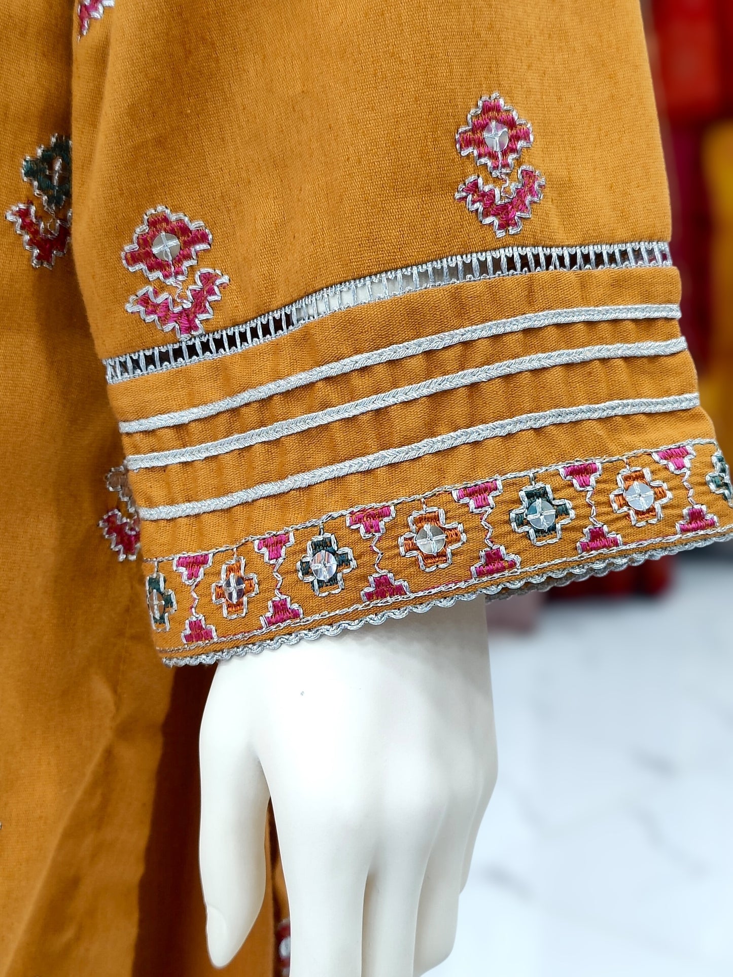 Sequence Embroidered Mustard-115 | Stitched | 3 Piece