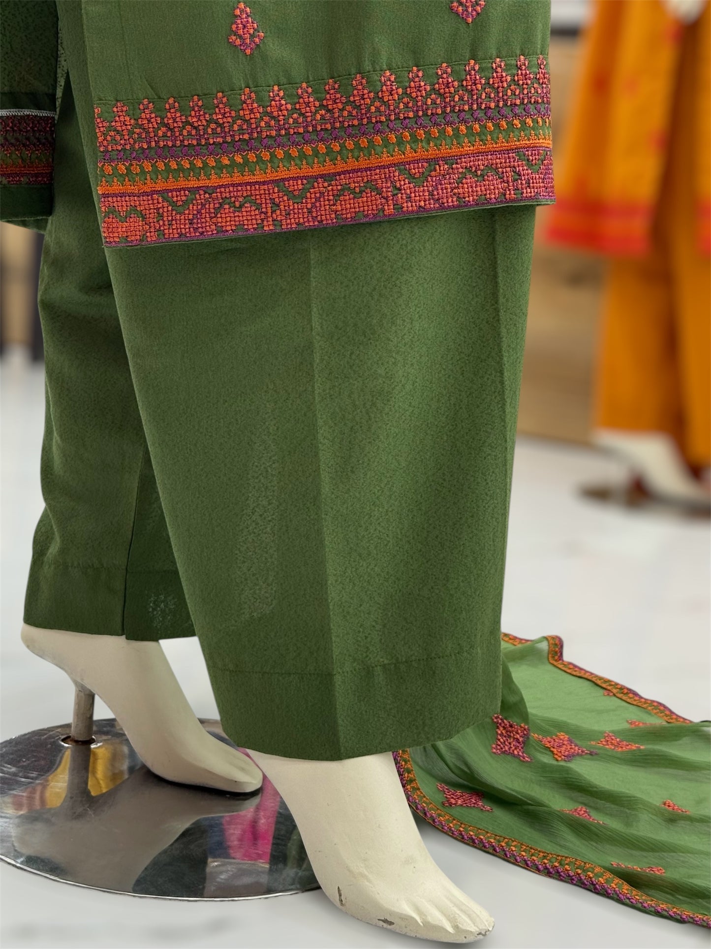 Geomatric Green 89-B | Stitched | 3 Piece