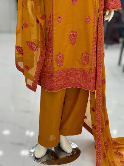 Bahar-e-subh Mustard 87-B | Stitched | 3 Piece