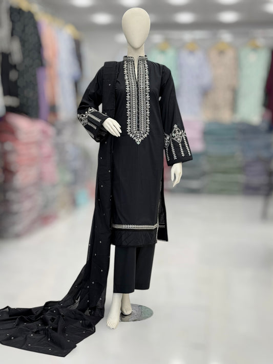 Black Rose Lawn L-67 | Stitched | 3 Piece