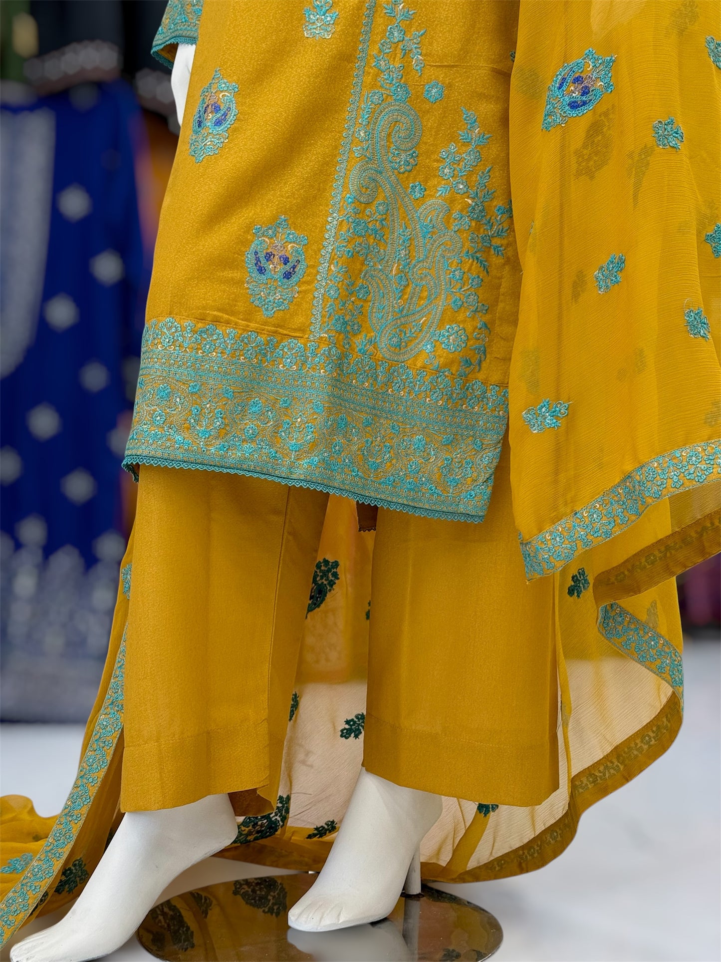 Bahar-e-subh Yellow 87-E | Stitched | 3 Piece