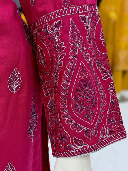 Embroidered Pink CHL-85B | 3 Piece | Stitched